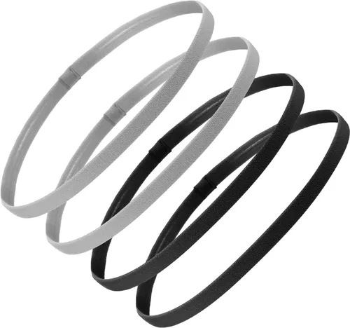 Vista 8 de Sumind 4 Pieces Thick Non-Slip Elastic Sport Headbands, Elastic Silicone Grip Exercise Hair and Sweatbands for Yoga