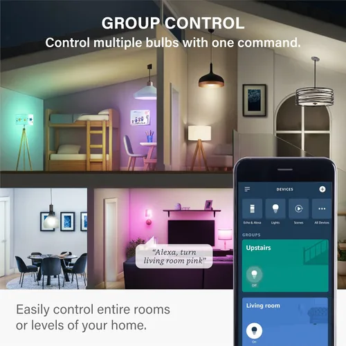 Vista 7 de Sengled Bombilla Alexa, emparejamiento automático S1 con dispositivos Alexa, bombillas que cambian de color, bombillas inteligentes que funcionan
