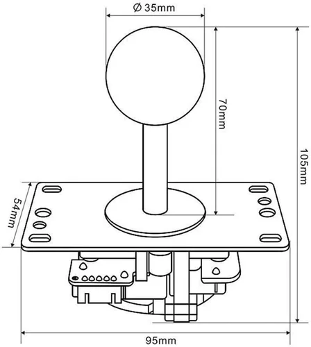 Vista 5 de EG STARTS 1x Arcade Joystick Classic Competition 5Pin 4-8 Maneras Joystick Para Arcade Machine Games Mame Jamma DIY Piezas