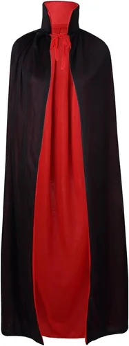 Vista 13 de Reversible Velvet Hooded Vampire Cape, Halloween Cosplay Costume Capucha Borgoña