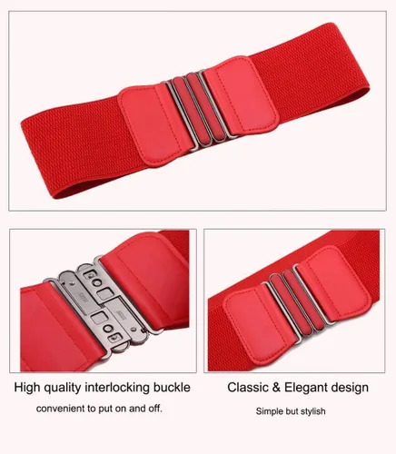 Vista 9 de VOCHIC Cinturón de vestir elástico ancho de talla grande para mujer, cintura elástica