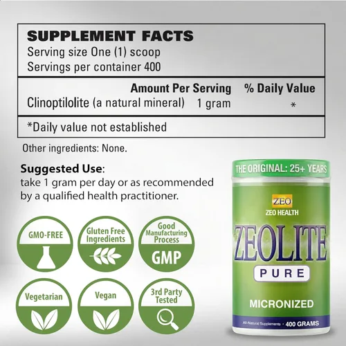 Vista 5 de Zeolite Pure Limpieza desintoxicante de cuerpo completo para mujeres, hombres y adultos Apoya la energía, la salud intestinal, la claridad