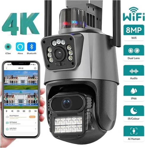 Vista 3 de Dual Lens PTZ WiFi Surveillance IP Camera EU