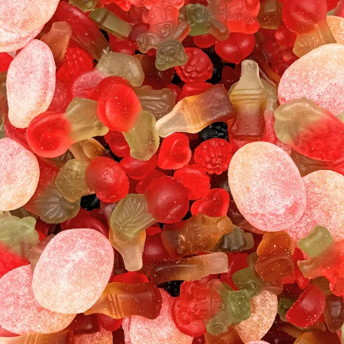Vista 2 de Gomitas de fresa sin azúcar – Caramelo masticable afrutado Swedish Pick and Mix Classic Caramelo sin azúcar 16 oz – 1 libra – 16.01 oz