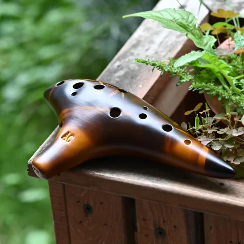 Vista 7 de Ocarina, 12 agujeros, Do Alto, ocarinas de cerámica con libro de canciones, bolsa con correa para el cuello, instrumento musical para adultos