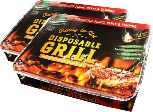 Vista 3 de Parrilla de carbón desechable para llevar, lista para usar, fácil de encender Kosher (1)
