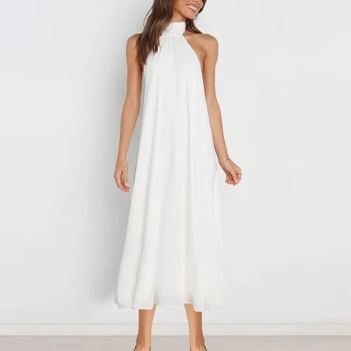 Vista 2 de Women's Casual Fashion Long Sexy Backless Sleeveless Patchwork Dress