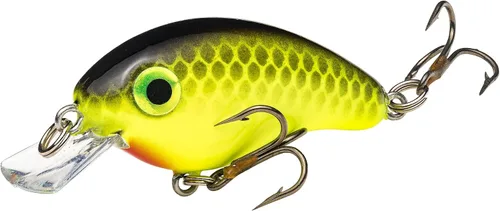 Vista 2 de Strike King Señuelo de pesca Bitsy Pond Minnow Crankbait, 3/32 oz, irresistible para los peces Chartreuse con espalda negra