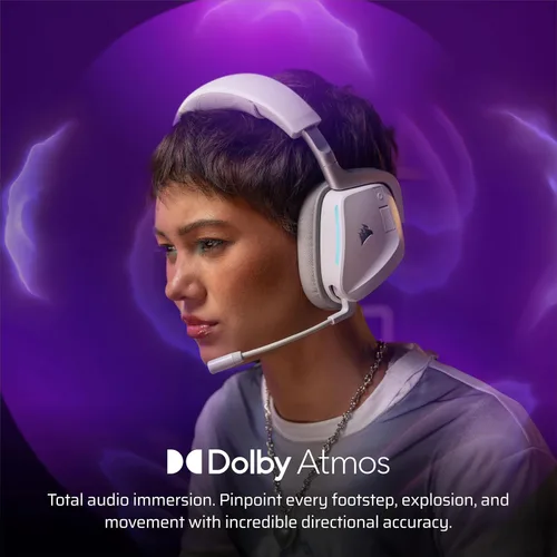 Vista 3 de Corsair Void v2 - Auriculares inalámbricos para juegos con Bluetooth para PC, PS5, PS4, Switch, móvil, Dolby Atmos, batería de 70 horas, doble