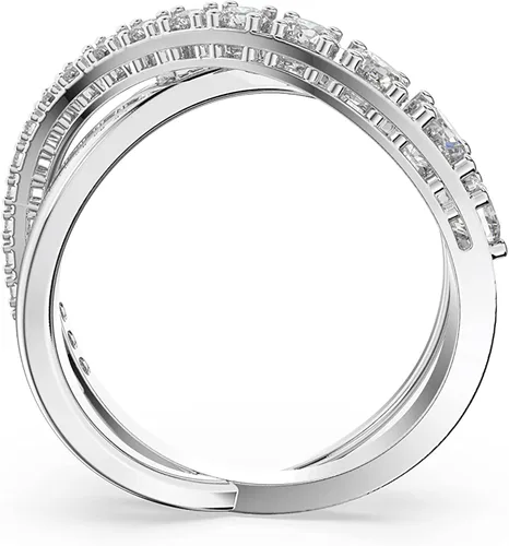 Vista 4 de SWAROVSKI Colección de joyas de anillos de cristal giratorio, acabado en tono rodio