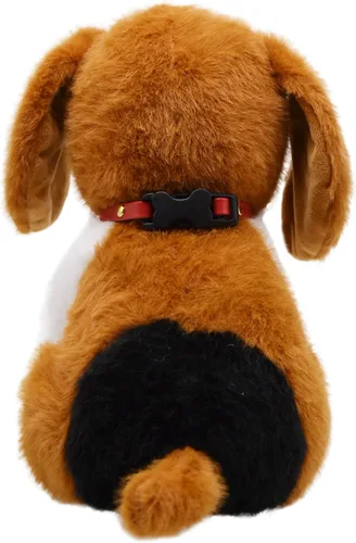 Vista 5 de Adorable animal de peluche de Beagle ultrasuave y esponjoso, peluche de perro pequeño con lengua rosa diminuta que asoma, regalos encantadores