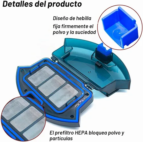 Vista 3 de Caja de basura de repuesto para aspiradora Eufy RoboVac 11S, 15C, 30, 30C, 35C, 25C, 12, 15T, 35C, G30