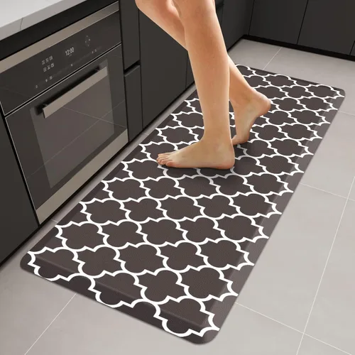 Vista 49 de WISELIFE Tapete de cocina acolchado antifatiga, 17.3 x 28 pulgadas, antideslizante, resistente, de PVC, ergonómico, impermeable, cómodo