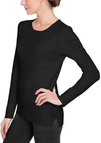 Vista 2 de Kirkland Signature - Jersey de manga larga para mujer cuello redondo color negro