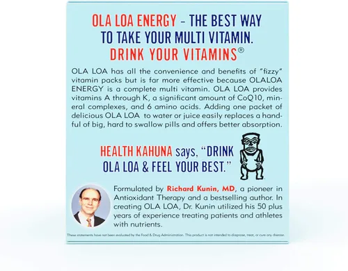 Vista 2 de Ola Loa Energy Tropical - Mezcla de bebida multivitamínica, polvo de energía aminoenergética, sin gluten, desintoxicación, sin lácteos, sin cafeína