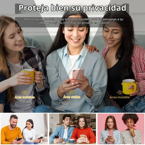 Vista 4 de EGKimBa Protector de pantalla de privacidad Compatible con iPhone 14 Pro Max, iPhone 16 Plus, 15 Plus, 6.7 pulgadas Vidrio templado electroplateado