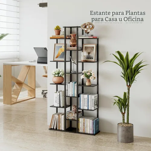 Vista 3 de Estantería estrecha de 5 niveles, estantería alta y delgada, esquina