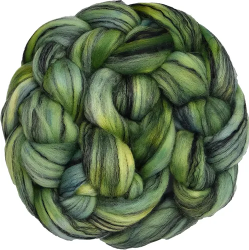Vista 27 de Teñido a mano Superfino Merino Tencel Roving para hilar y fieltro. Albaricoque 1oz