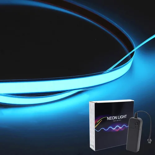 Vista 16 de Ourbest EL - Luz brillante de neón de 3.3 ft – 3 modos de permanencia/flash lento/estroboscópico rápido, kit de luz electrouminiscente para disfraz