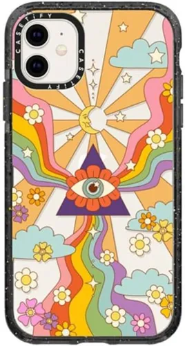 Vista 47 de Funda Impact de CASETiFY para iPhone 11 - Tiempo A Solas de Esther Kim - Negro Claro