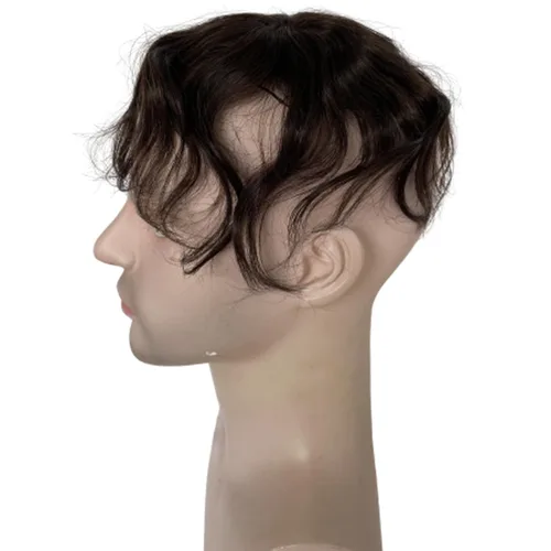 Vista 3 de Voloria Parche para el cabello calvo para hombres, 3.15 x 3.15 pulgadas, sistema de reemplazo de cobertura completa de piel de poliuretano