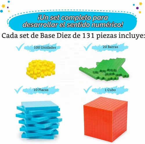 Vista 3 de Simply magic 131 bloques base de diez bloques para matemáticas - contadores