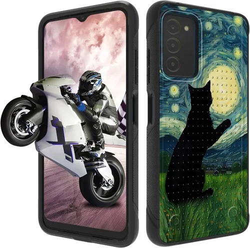 Vista 26 de Funda protectora resistente de doble capa para Samsung A14 5G (parte trasera con textura antideslizante), TPU suave a prueba de golpes, para Samsung