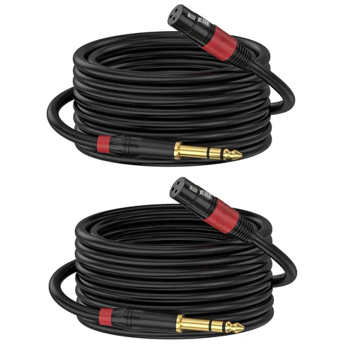 Vista 11 de Cable de interconexión equilibrado TRS a XLR de 1/4 pulgadas Pro de 1.2 M, XLR macho a 1/4 de pulgada (0.250 in), adaptador de convertidor de audio