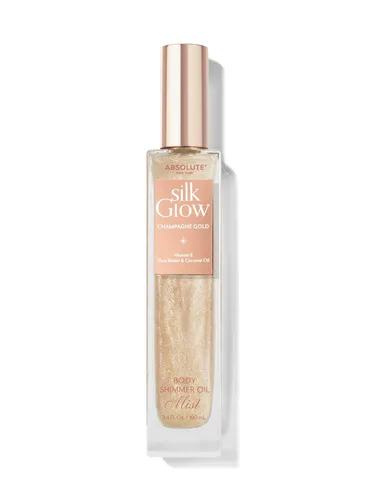 Vista 12 de Absolute New York - Silk Glow Shimmer Mist Glow, radiante, brillo para cuerpo, cara y cabello, manteca de karité, aceite de coco, vitamina E