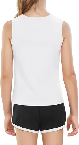 Vista 5 de Girls Shorts Sets Kids Summer 2 Piece Outfits Clothes Tennis Running Tank Top Shirts Dolphin Shorts