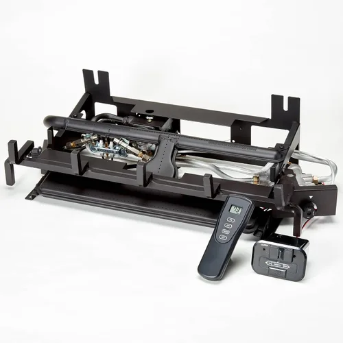 Vista 9 de Duluth Forge Juego de troncos de gas de combustible dual sin ventilación, 30 pulgadas, roble dividido, 33,000 BTU, control remoto, modelo # DLS-30R-1