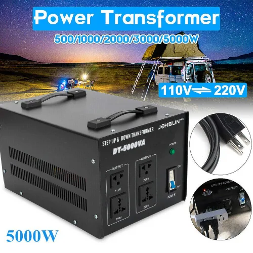 Vista 7 de Transformador convertidor de voltaje de 5000 vatios, convertidor de voltaje elevador y reductor de alta resistencia, 110V/220V, protección