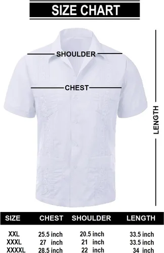 Vista 6 de Guytalk Camisa de manga corta de dos tonos de Guayabera cubana para hombre