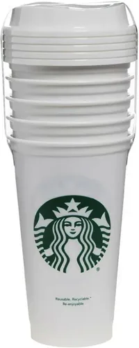 Vista 3 de Starbucks Juego de 5 vasos reutilizables de 16 onzas para bebidas calientes con tapa
