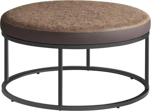 Vista 8 de SONGMICS HOME LUIZ Collection - Otomana reposapiés, otomana redonda, taburete de tocador, reposapiés, tapa reversible, mesa auxiliar, carga máx. 660