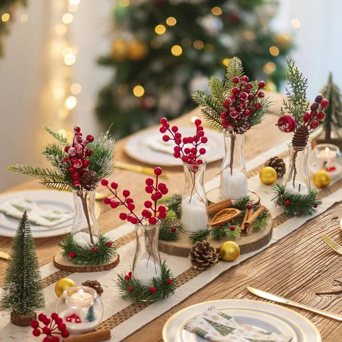 Vista 3 de Hewory Jarrones de Cristal para Brotes para Centros de Mesa - Juego de 12 Jarrones de Flores Pequeños Transparentes, Modernos Minimalistas Lindos