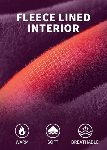 Vista 2 de Ewedoos Pantalones con forro polar para mujer, pantalones térmicos con bolsillos, cintura alta, pantalones cálidos para mujer, pantalones de yoga