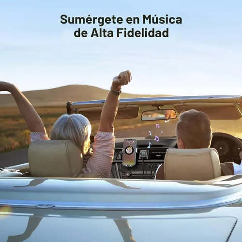 Vista 6 de UGREEN Adaptador auxiliar Bluetooth 5.4 para automóvil, [conexión mejorada y cancelación de ruido], receptor auxiliar Bluetooth con cable trenzado