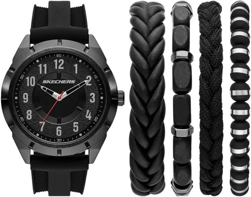 Vista 11 de Skechers Set de Regalo para Hombre con Reloj y Pulsera Apilable o Correa Intercambiable