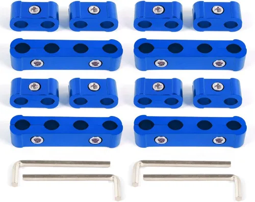 Vista 9 de Kit divisor de alambre de bujía de motor apto para 0.315 in, 0.354 in, 0.394 in, separadores de alambre de aleación de aluminio, color negro