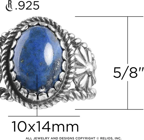 Vista 2 de American West Jewelry Anillo de plata de ley para mujeres y hombres, elección de piedras preciosas de inspiración nativa, tallas 5 a 13
