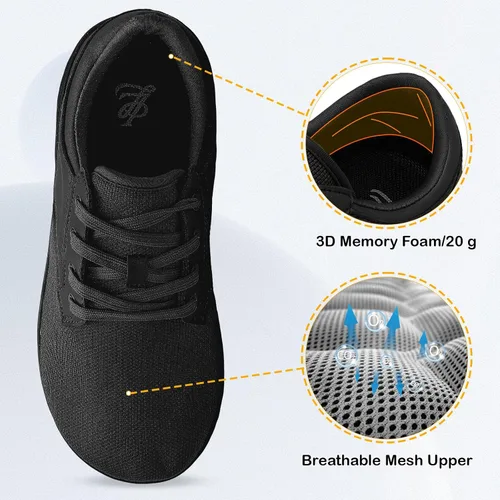 Vista 3 de LeIsfIt Zapatos de vestir para hombre con puntera ancha, zapatos minimalistas descalzos, zapatos casuales transpirables sin caída