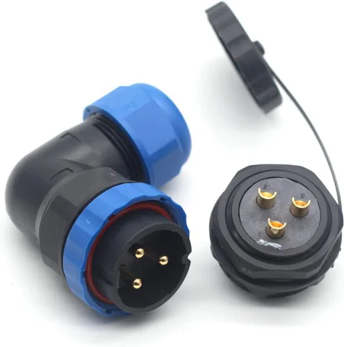 Vista 17 de SD28 2Pin ~ 26Pin con bridas codo conector de cable de aviación, conector de alimentación industrial IP67 (2 pines)