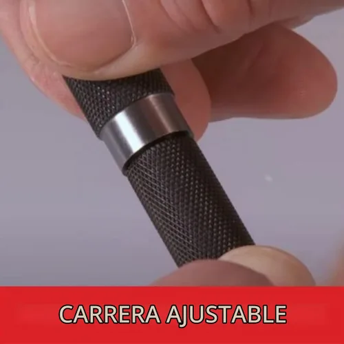 Vista 4 de Starrett Punzón central automático de acero, 5 "de longitud, 9/16" diámetro del sacador Con carrera ajustable, ligero, mango de acero moleteado