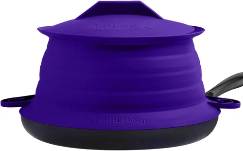 Vista 12 de L.I.Q. Protector de salpicaduras de silicona, duradero SplatterDom, acero azul, pequeño 8 and 10 Inch Pots, 8'' Lid, Food and Oil Splash Guard for