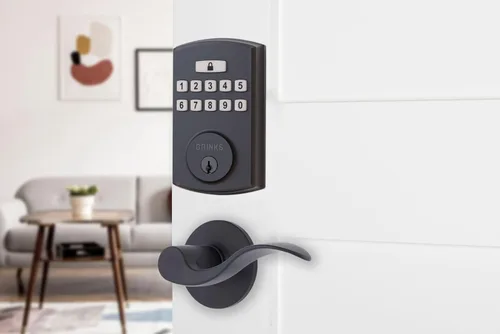 Vista 11 de BRINKS Cerradura de puerta de entrada sin llave con cerrojo, cerradura de puerta con teclado de alta seguridad, 50 códigos de usuario, función