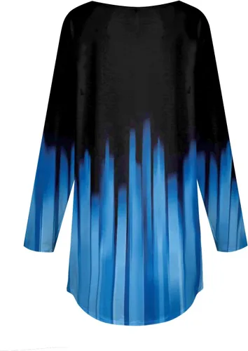 Vista 4 de Sudaderas de manga larga para mujer, con cuello redondo, para ocultar el vientre, camisetas ligeras