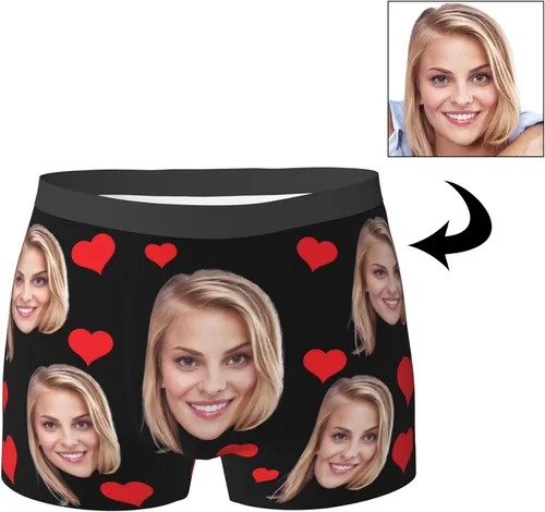 Vista 2 de Bóxers personalizados para hombres, novio, padre, marido, boxeadores divertidos personalizados para hombres, regalos de cumpleaños, día de San