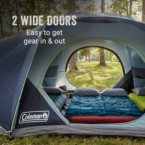 Vista 5 de Coleman Skydome XL - Tienda familiar grande con configuración de 5 minutos, tienda de campaña resistente a la intemperie con lluvia y bolsa