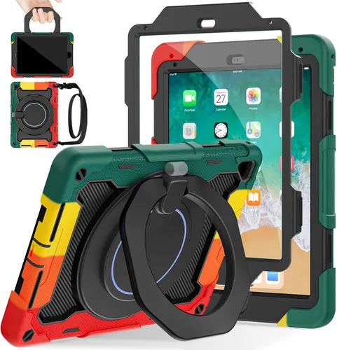 Vista 11 de ROISKIN Funda para iPad de 6ª y 5ª generación de 9.7 pulgadas, Pro 9.7, Air 2 con soporte giratorio 360 y correa de mano